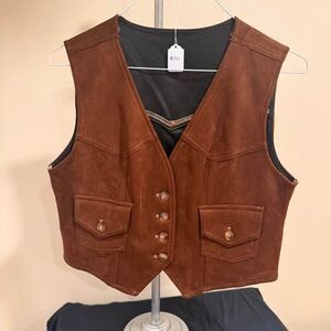 Cider Brown Faux Suede Vest